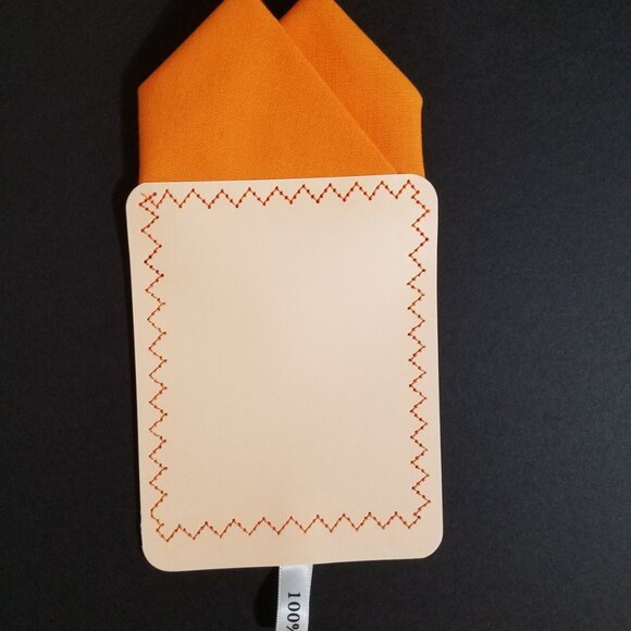 New - Orange Cotton Pre-Folded Pocket Square Handkerchief Insert - Picture 4 of 6
